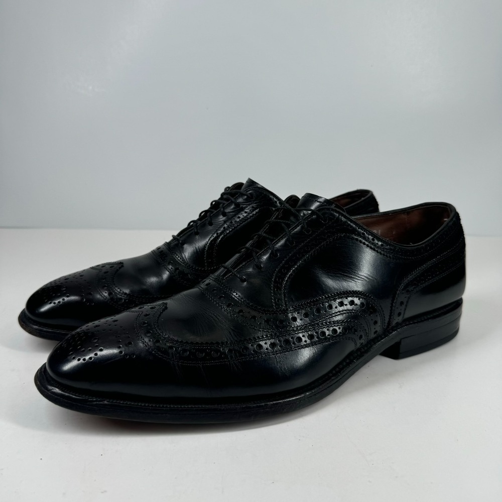 Allen Edmonds McAllister Men's 9.5C Black Leather Wingtip Oxford Dress Shoe 6215